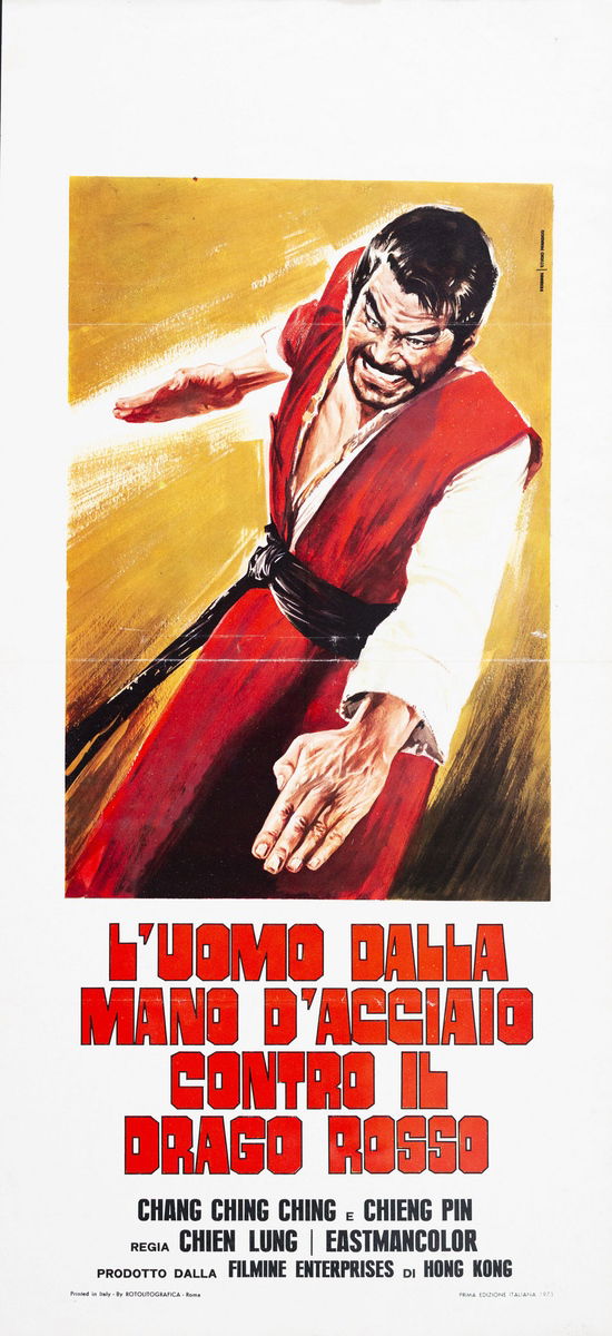 L'uomo dalla mano d'acciaio contro il drago rosso - Lobby Card 1
