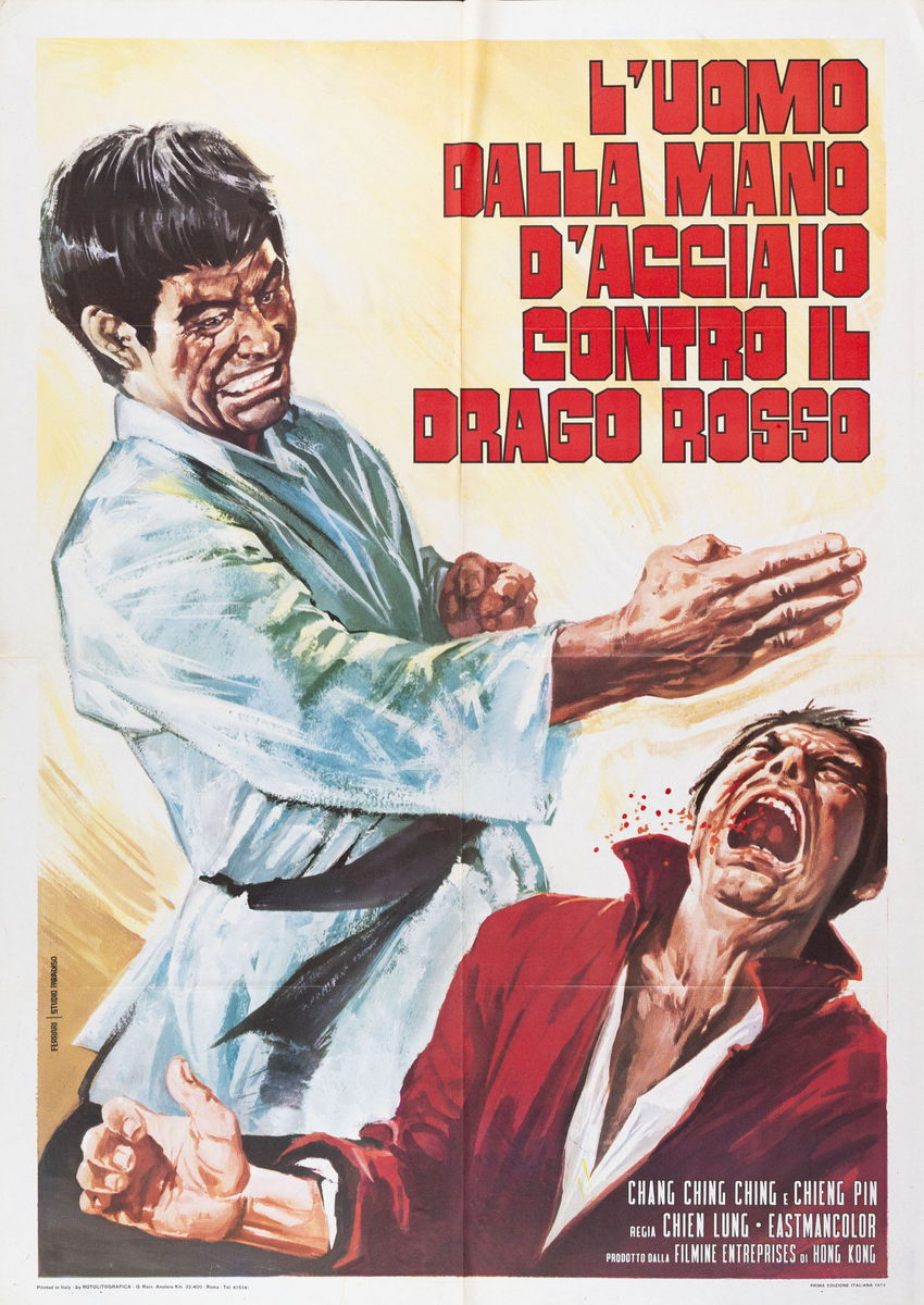 L'uomo dalla mano d'acciaio contro il drago rosso - Manifesto 1