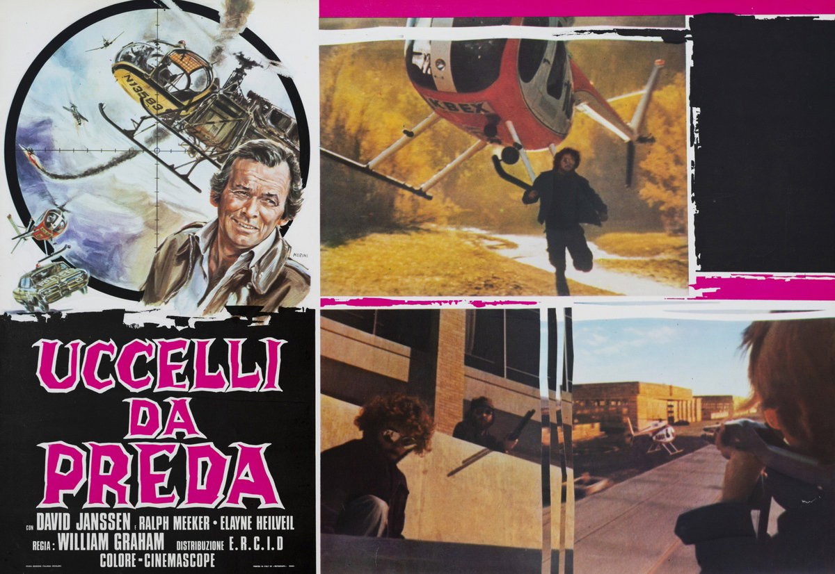 Lobby Card 2 for the film Birds of Prey (1973), painted by Basilio Morini