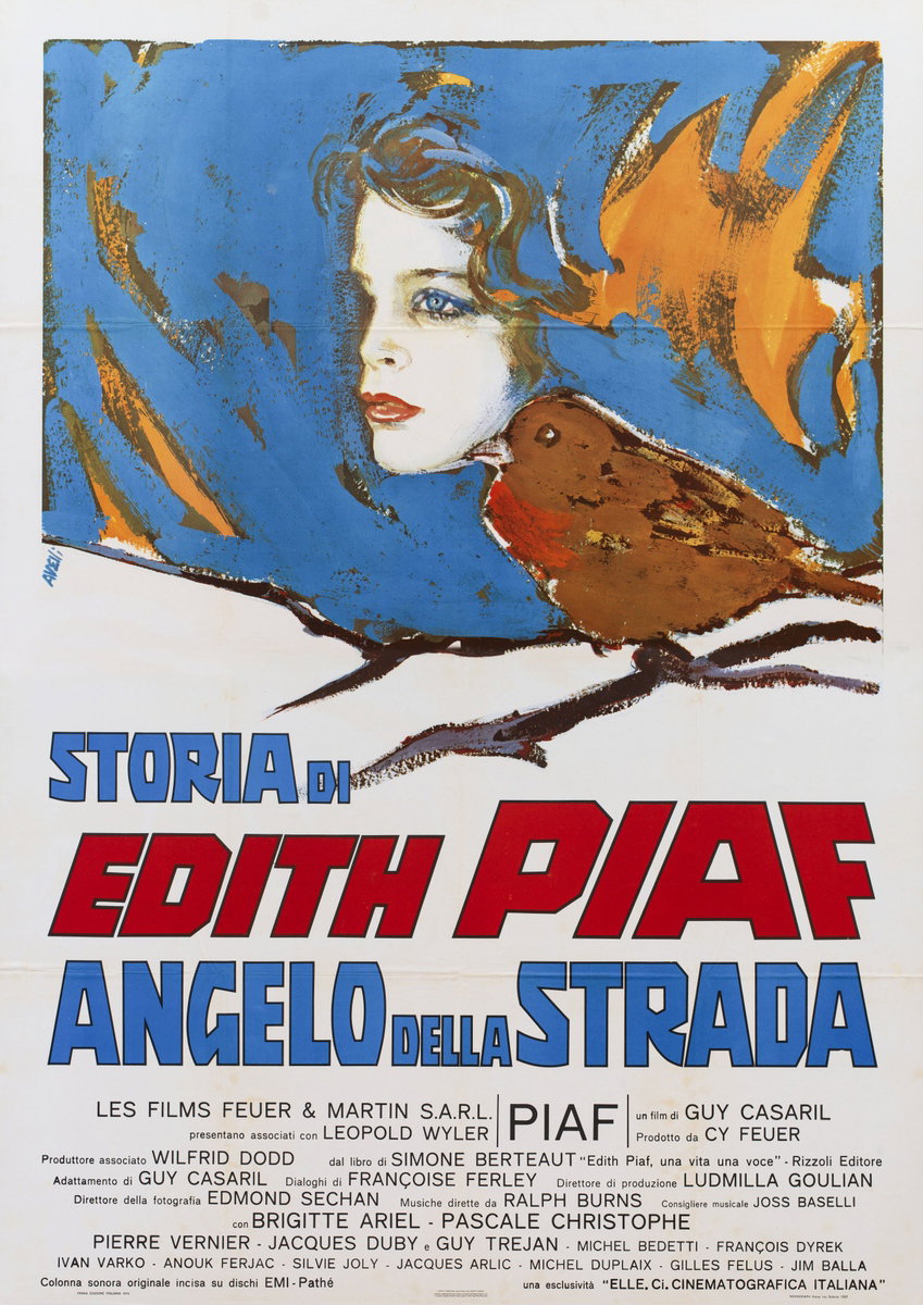 Manifesto 2 per il film La storia di Edith Piaf, angelo della strada (1974), dipinto da Agatino Avelli