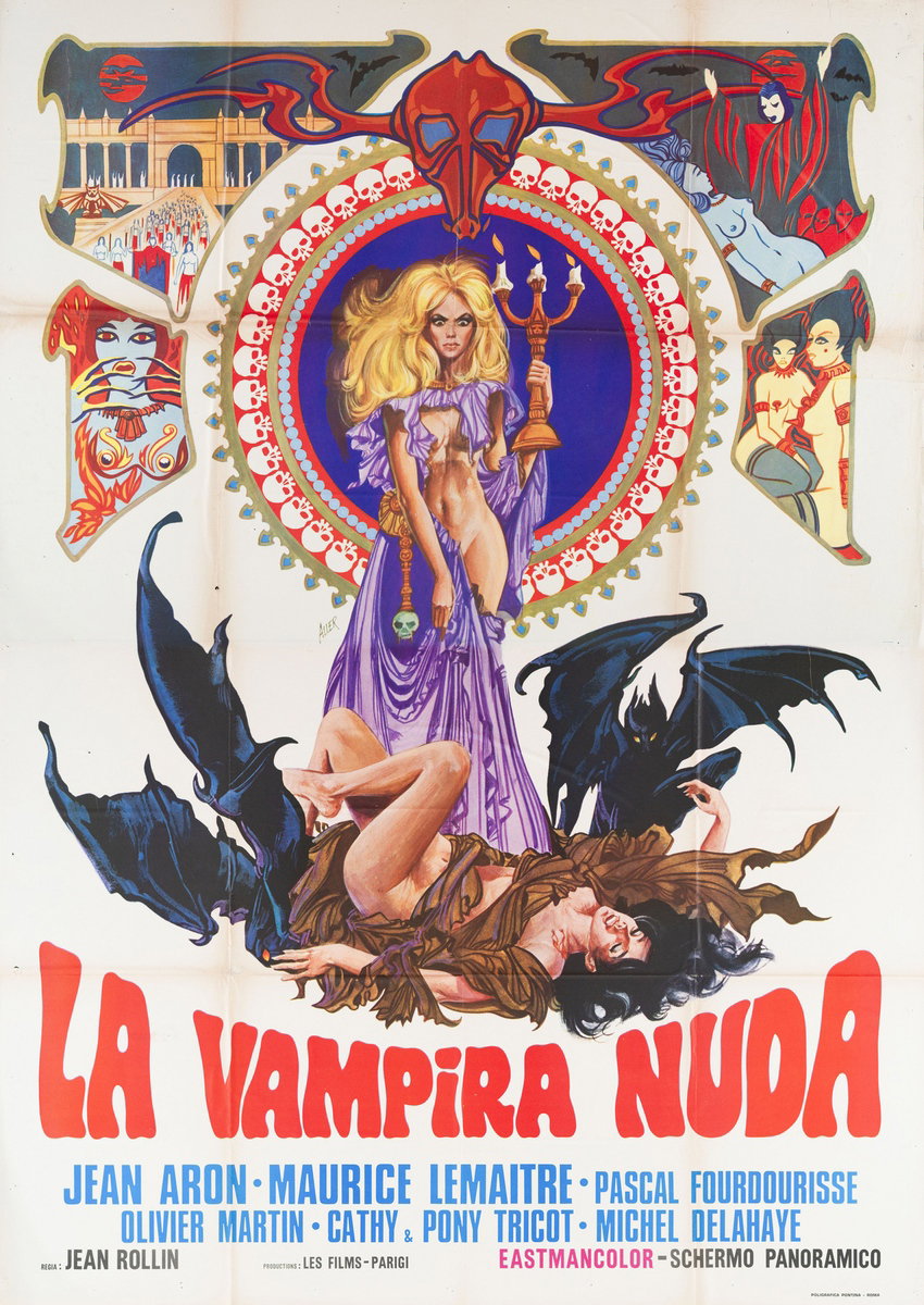Poster 2 for the film La vampira nuda (1975), painted by Giovanni Alessandri (Aller)