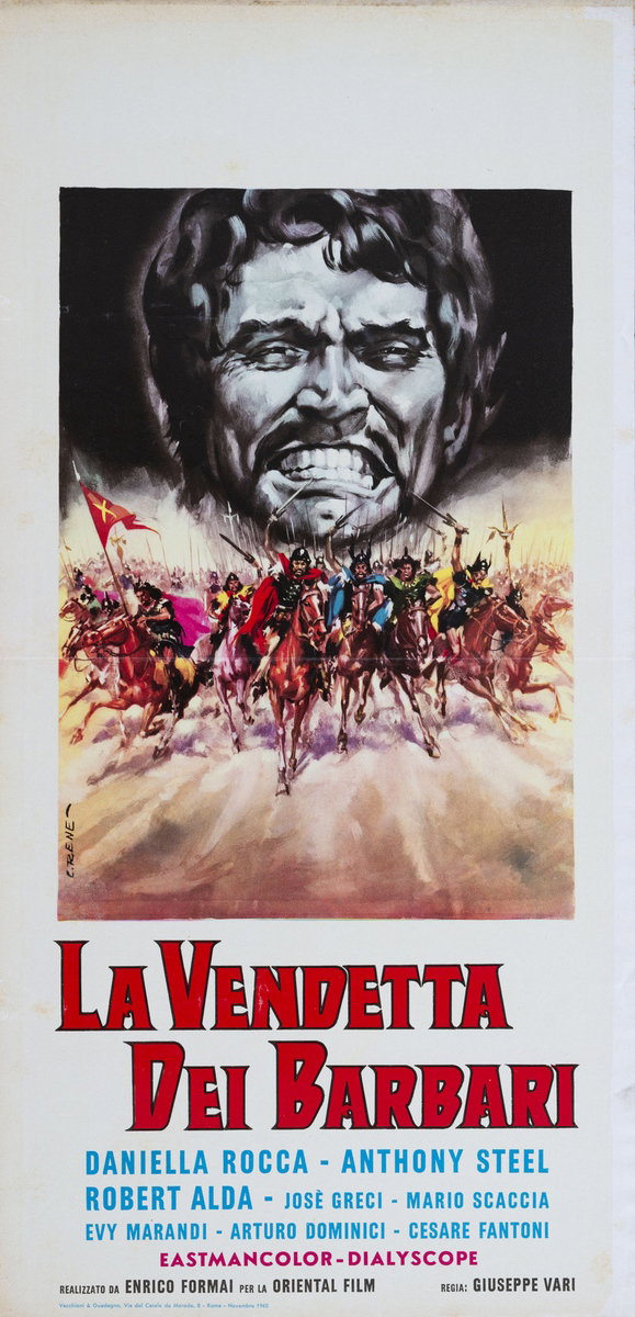 Locandina 2 per il film La vendetta dei barbari (1960), dipinto da Renato Casaro (Renè)