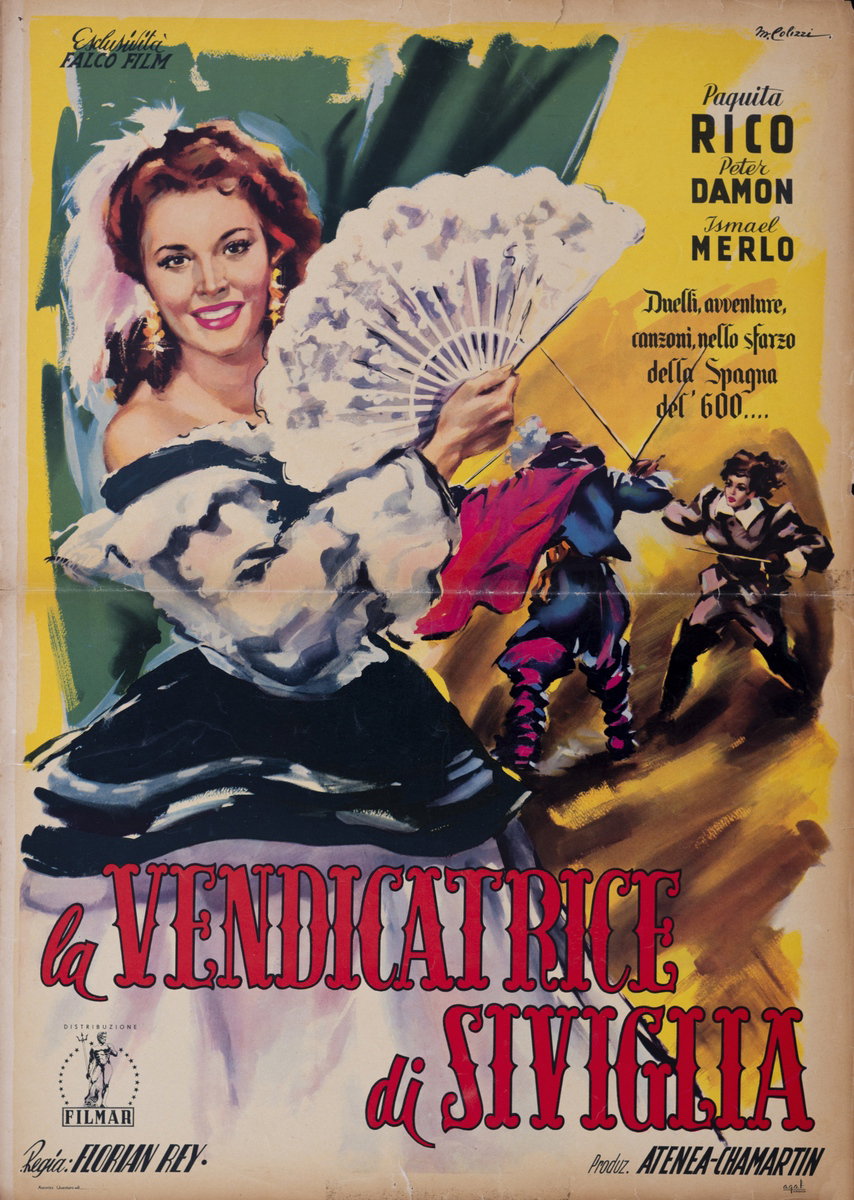 Fotobusta 3 per il film La moza de cántaro (1954), dipinto da Marcello Colizzi