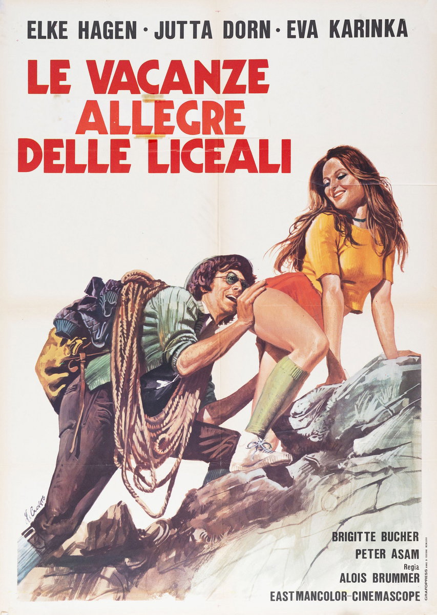 Poster 3 for the film Private School Girls (1972), painted by Luciano Crovato
