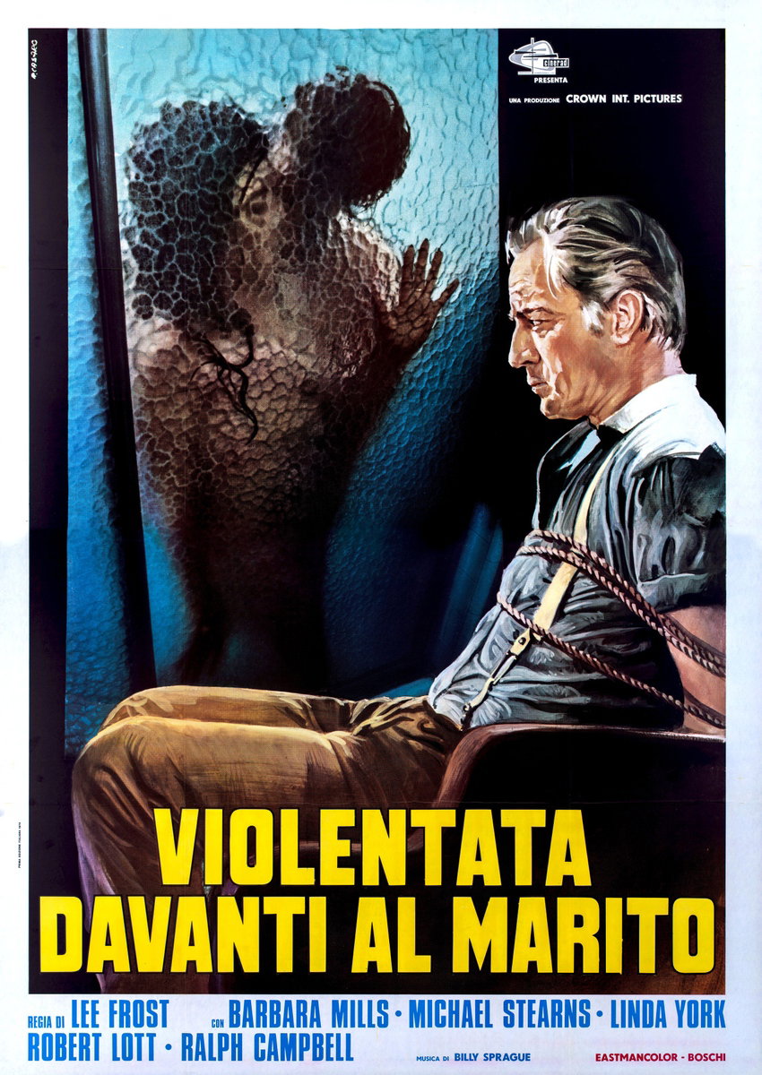 Manifesto 2 per il film Violentata davanti al marito (1971), dipinto da Renato Casaro (Renè)