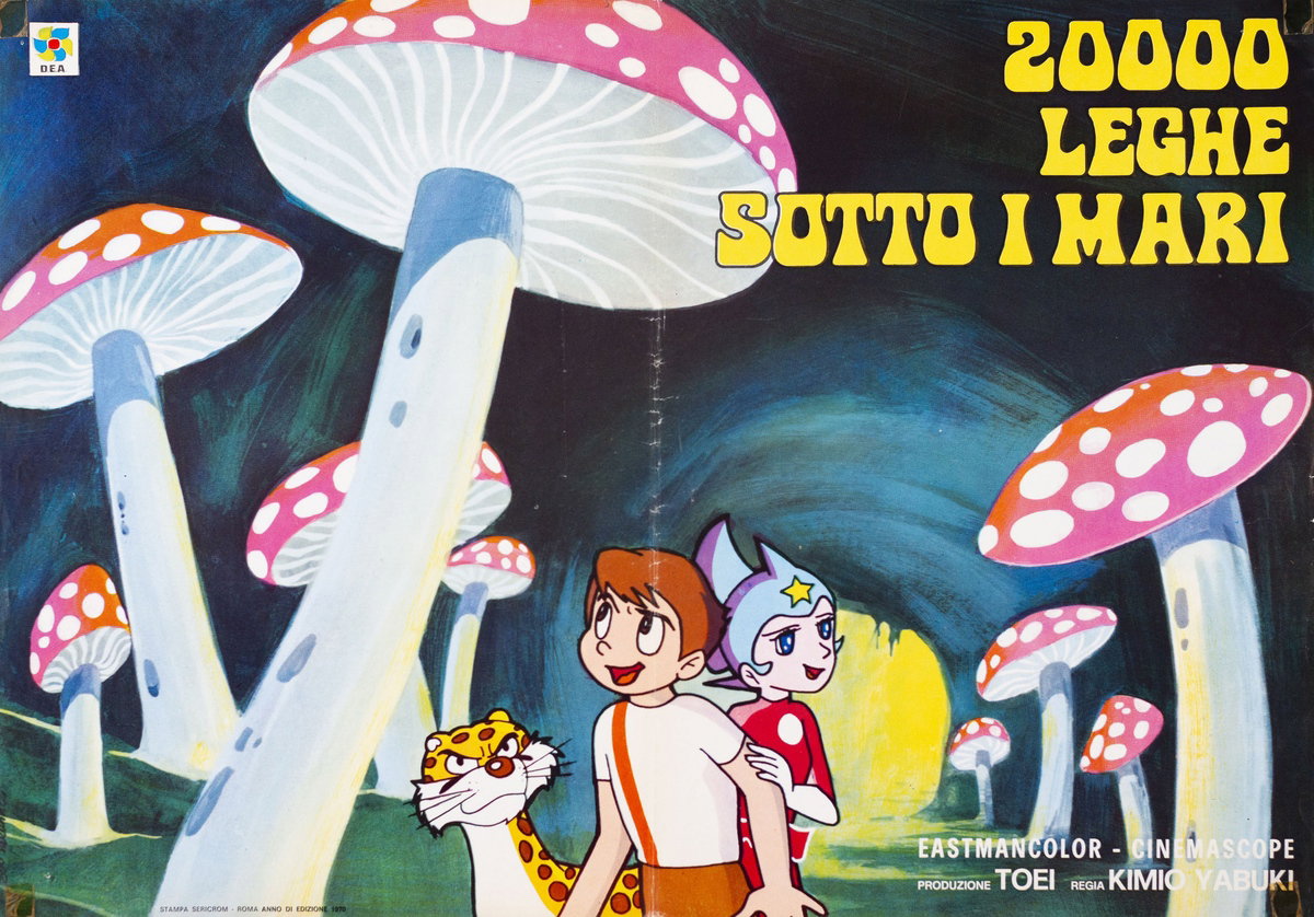 Lobby Card 4 for the film 20.000 leghe sotto i mari (1969), painted by Ezio Tarantelli