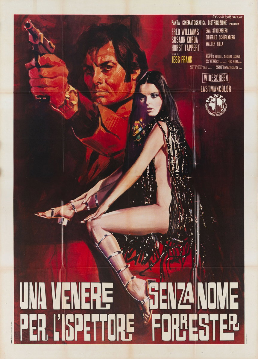 Manifesto 2 per il film Una venere senza nome per l'ispettore Forrester (1971), dipinto da Rodolfo Gasparri