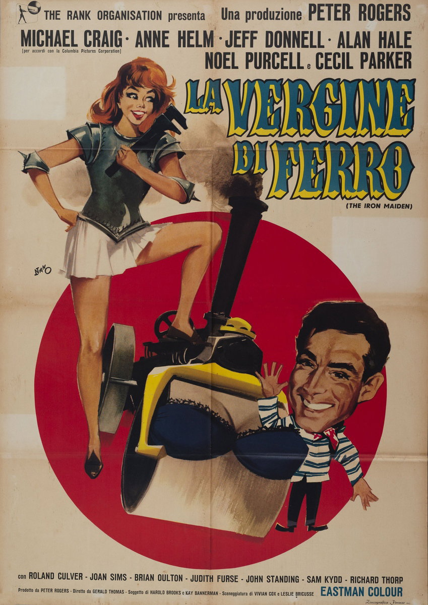Poster 2 for the film The Iron Maiden (1963), painted by Silvano Campeggi (Nano)