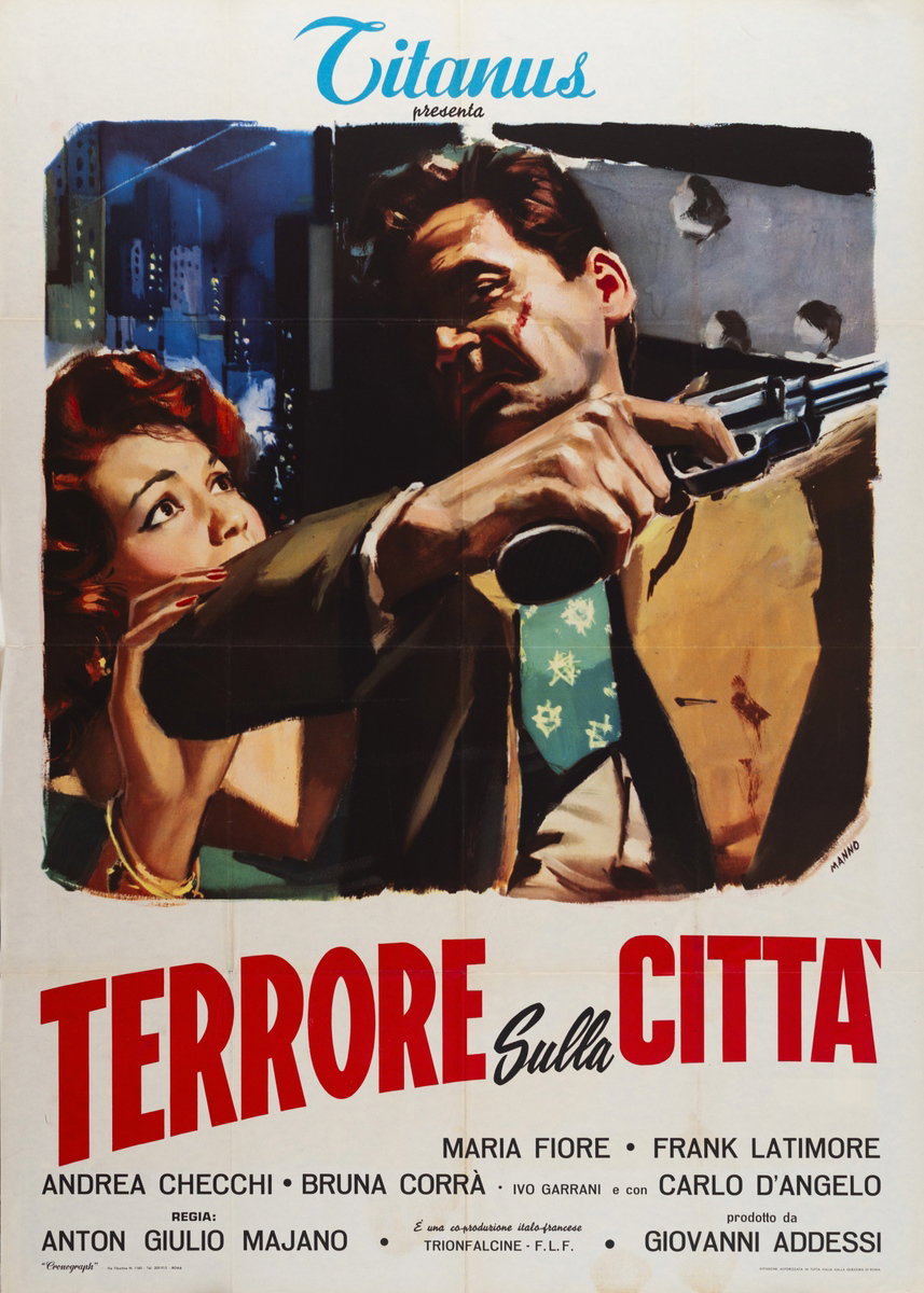 Manifesto 2 per il film Terrore sulla città (1957), dipinto da Dante Manno