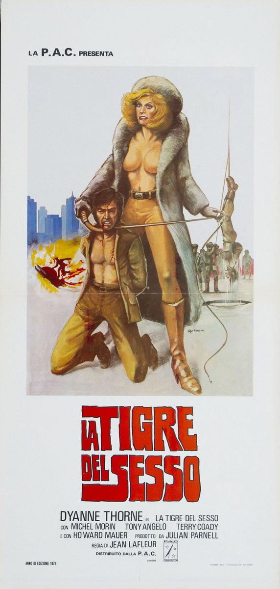 Locandina 2 per il film La tigre del sesso (1977), dipinto da Irio Fantini