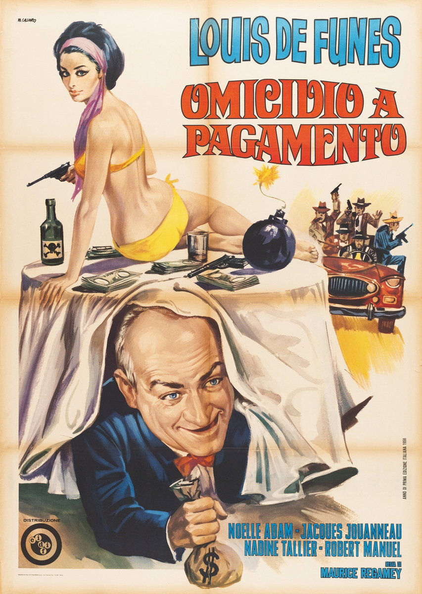 Manifesto 2 per il film Omicidio a pagamento (1957), dipinto da Renato Casaro (Renè)