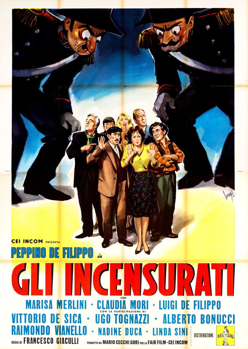 Manifesto 2 per il film Gli incensurati (1961), dipinto da Carlantonio Longi