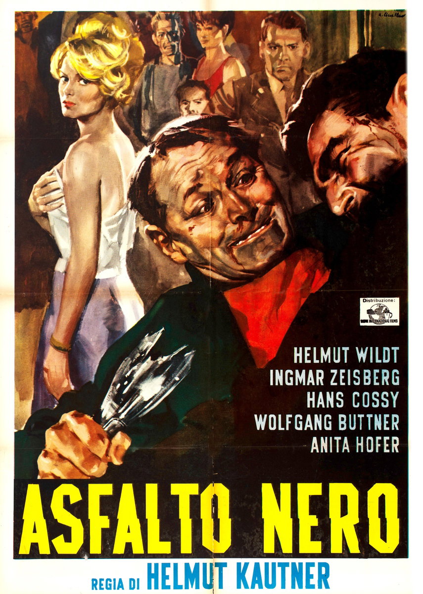 Manifesto 2 per il film Asfalto nero (1961), dipinto da Averardo Ciriello