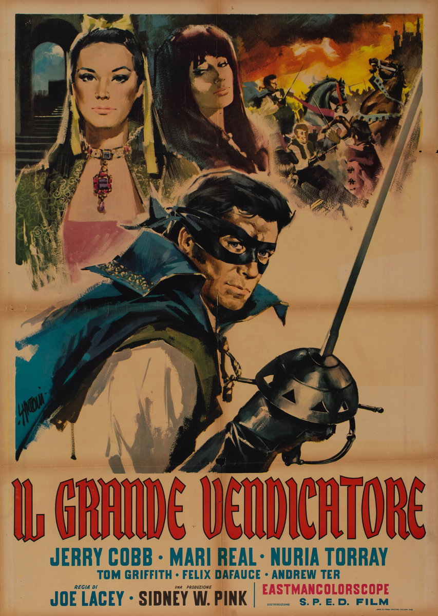 Manifesto 2 per il film Il grande vendicatore (1967), dipinto da Sandro Simeoni (Symeoni)