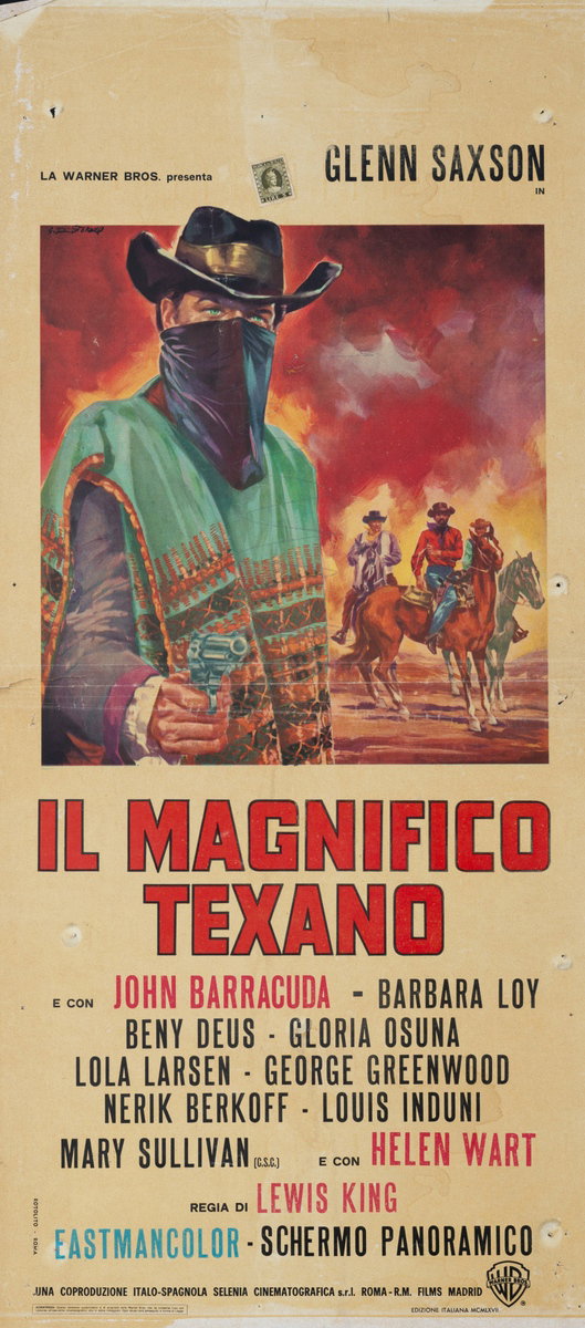 Locandina 2 per il film Il magnifico texano (1967), dipinto da Giovanni Di Stefano