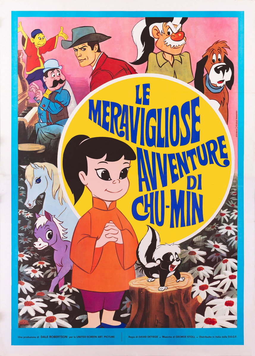 Manifesto 2 per il film Le meravigliose avventure di Chu Min (1965), dipinto da Mario Piovano