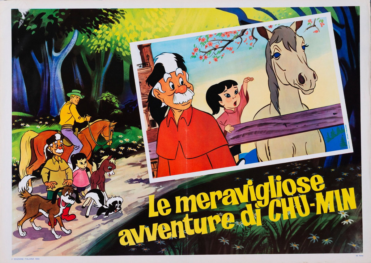 Fotobusta 2 per il film Le meravigliose avventure di Chu Min (1965), dipinto da Mario Piovano