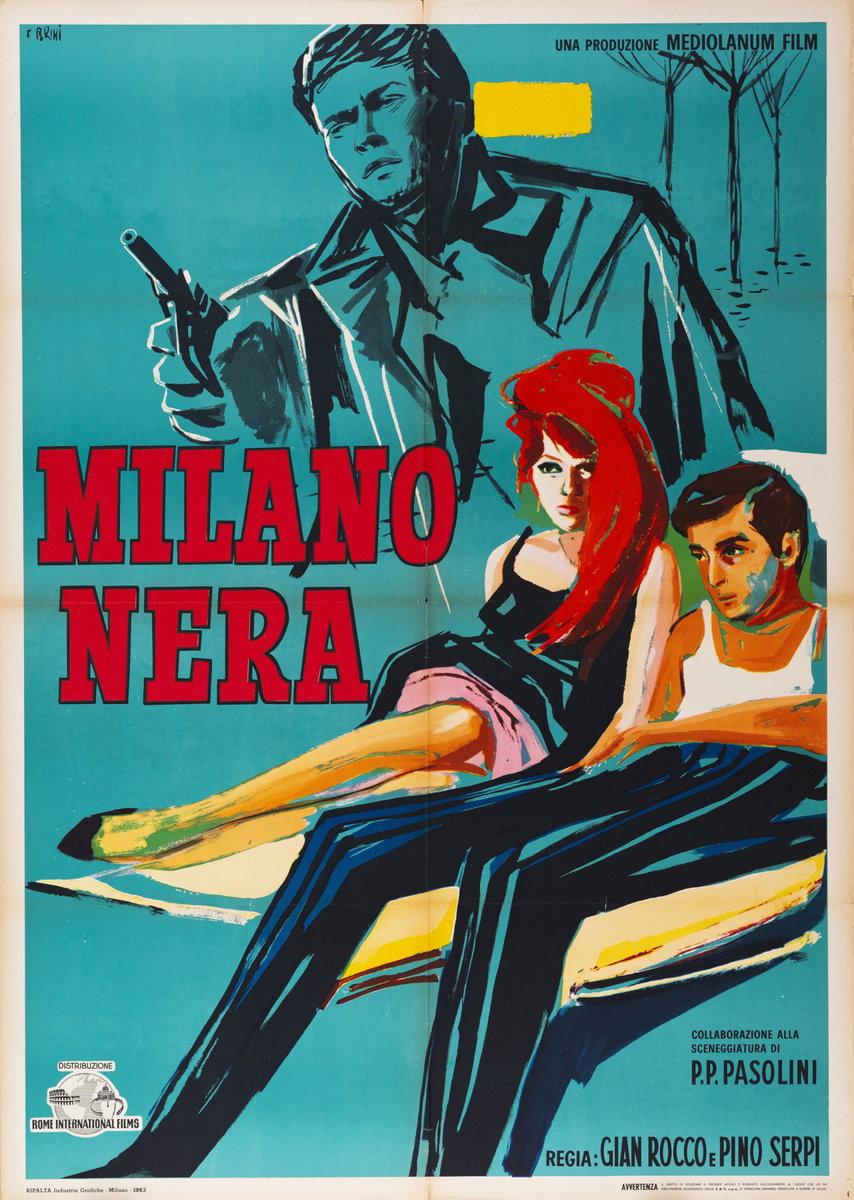 Manifesto 2 per il film Milano nera (1961), dipinto da Ercole Brini