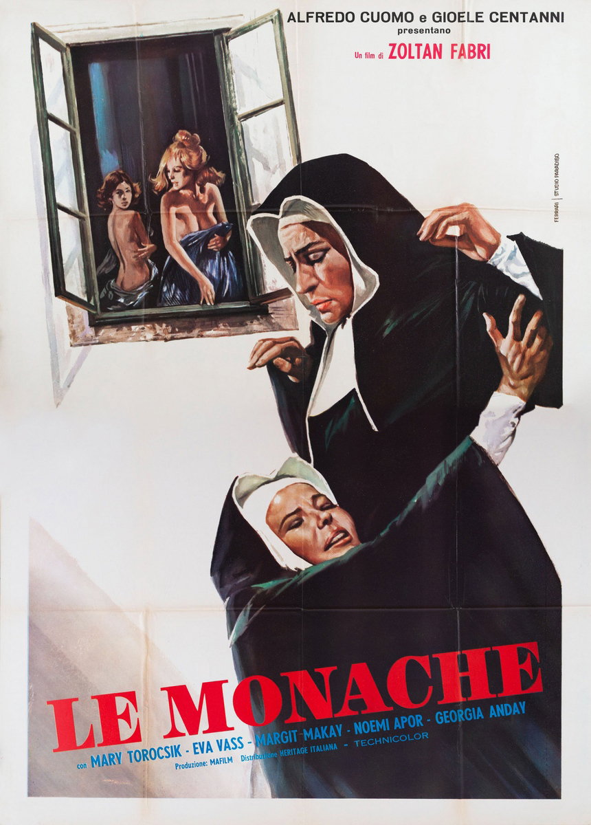 Manifesto 2 per il film Le monache (1971), dipinto da Mario Ferrari (Mafè)