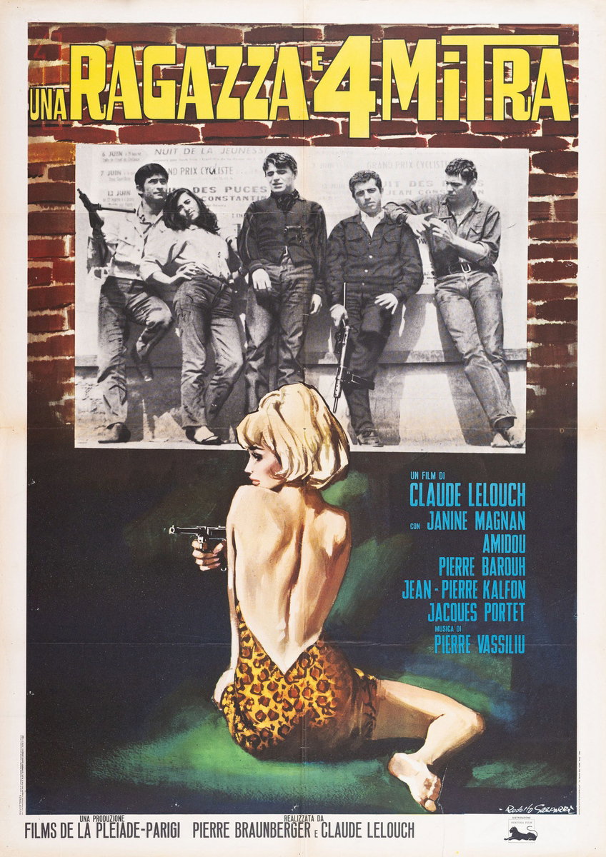 Manifesto 4 per il film Una ragazza e quattro mitra (1965), dipinto da Rodolfo Gasparri