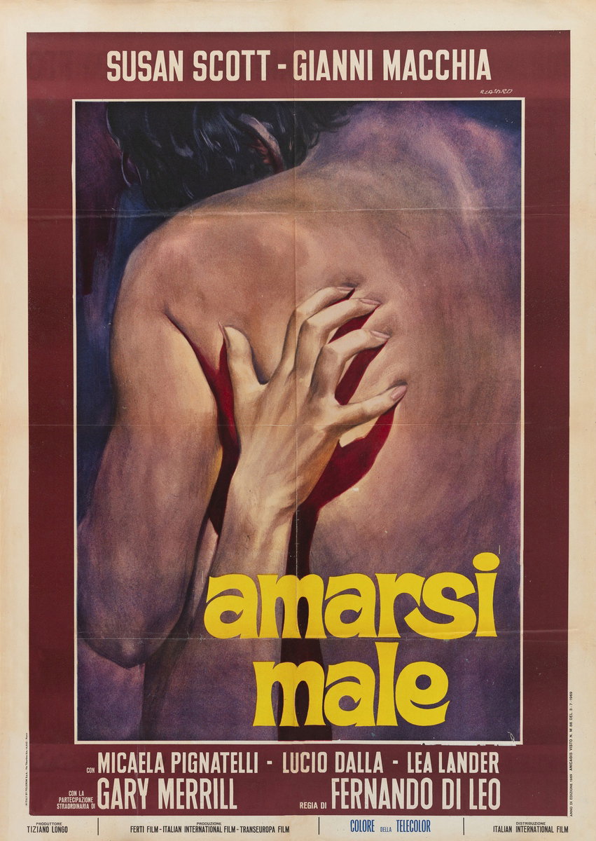 Manifesto 2 per il film Amarsi male (1969), dipinto da Renato Casaro (Renè)