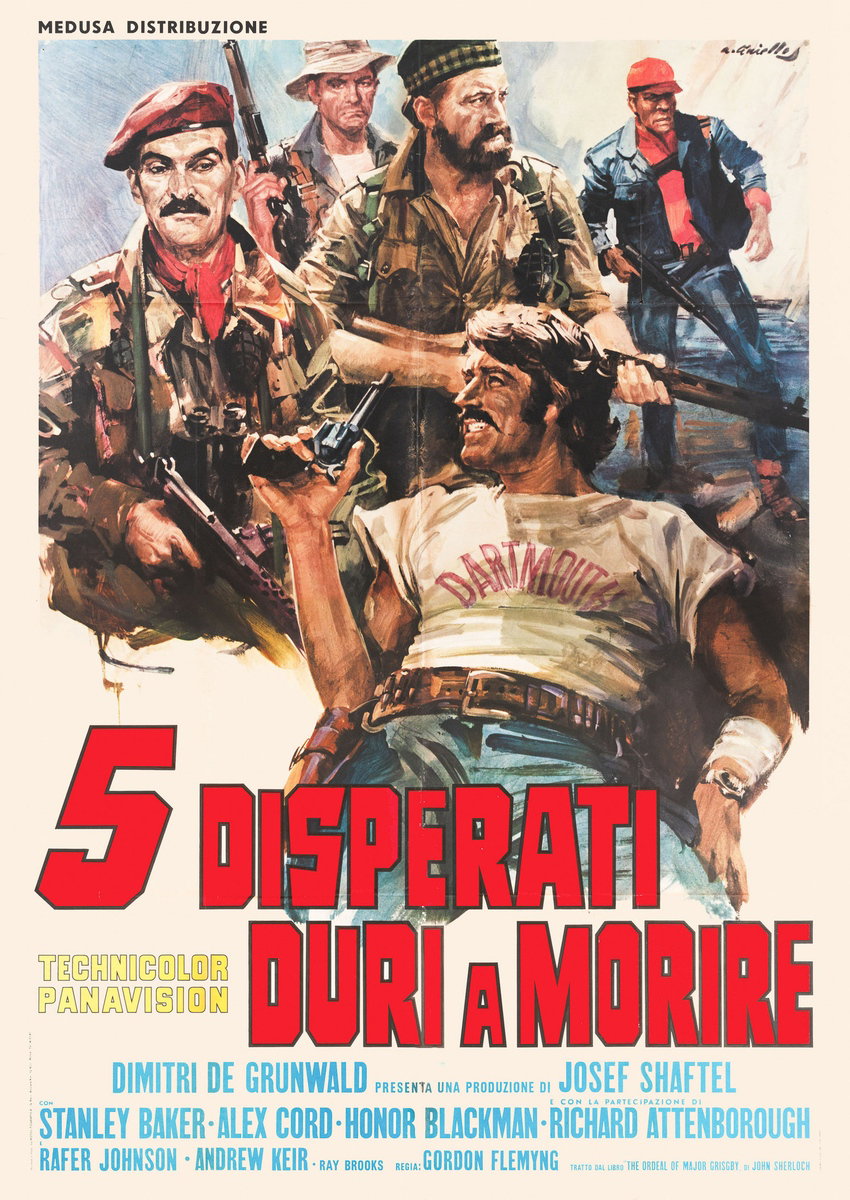Manifesto 2 per il film 5 Disperati duri a morire (1970), dipinto da Averardo Ciriello