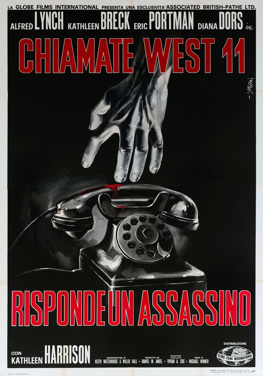 Poster 2 for the film West 11 (1963), painted by Sandro Simeoni (Symeoni)