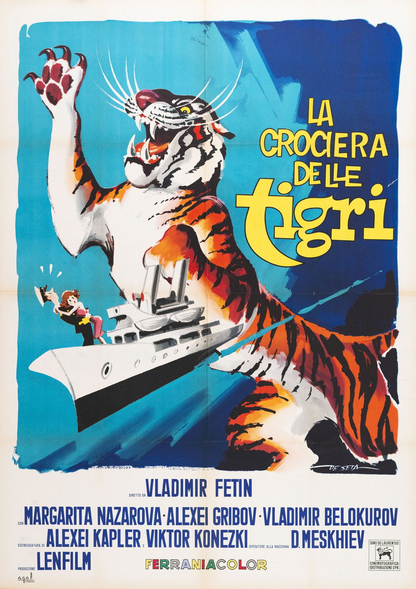 Manifesto 2 per il film La crociera delle tigri (1961), dipinto da Enrico De Seta