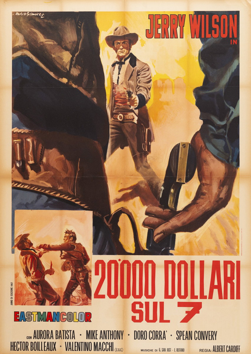 Poster 2 for the film 20,000 Dollars on 7 (1967), painted by Rodolfo Gasparri