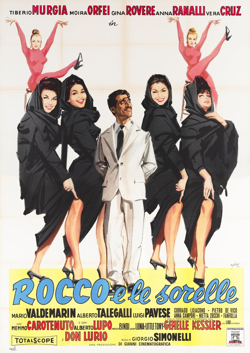Poster 3 for the film Rocco e le sorelle (1961), painted by Arnaldo Putzu