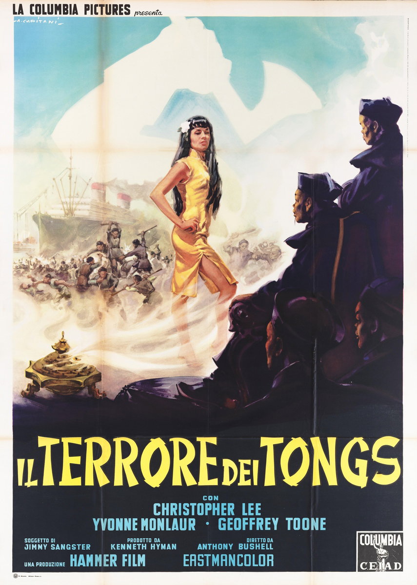 Manifesto 2 per il film Il terrore dei Tongs (1961), dipinto da Alfredo Capitani