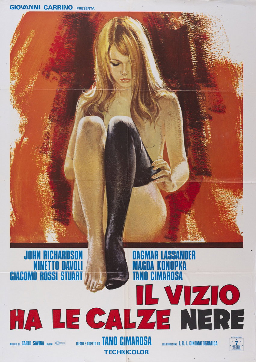 Manifesto 2 per il film Il vizio ha le calze nere (1975)