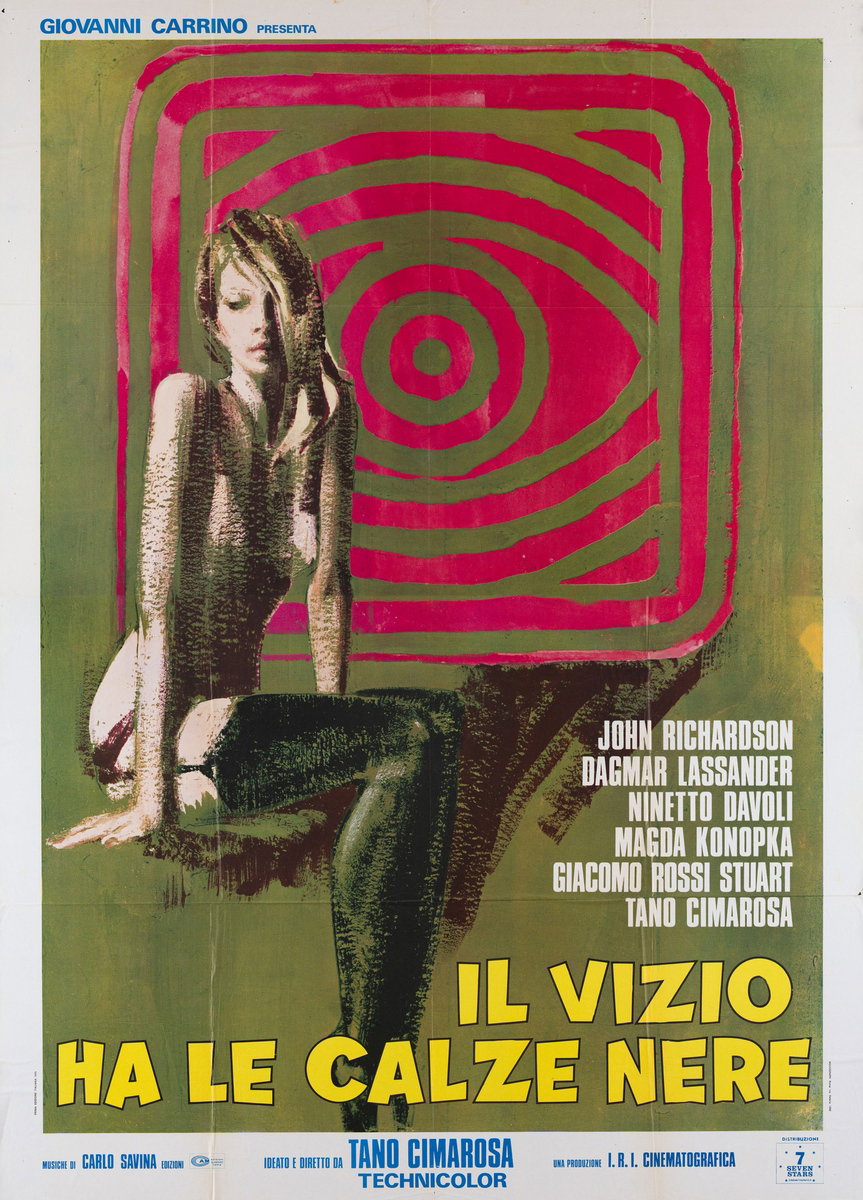 Manifesto 3 per il film Il vizio ha le calze nere (1975)