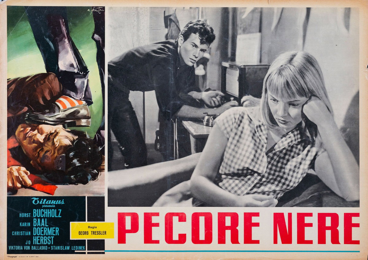 Fotobusta 2 per il film Pecore nere (1956), dipinto da Arnaldo Putzu