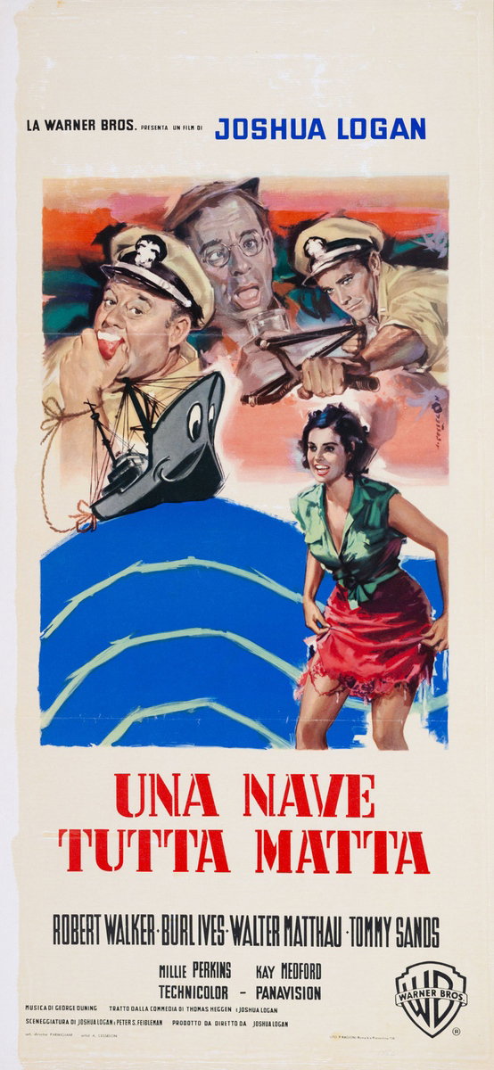 Locandina 2 for the film Ensign Pulver (1964), painted by Angelo Cesselon