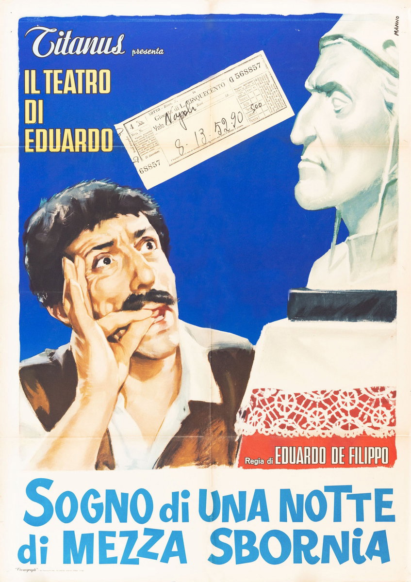 Manifesto 2 per il film Sogno di una notte di mezza sbornia (1959), dipinto da Dante Manno