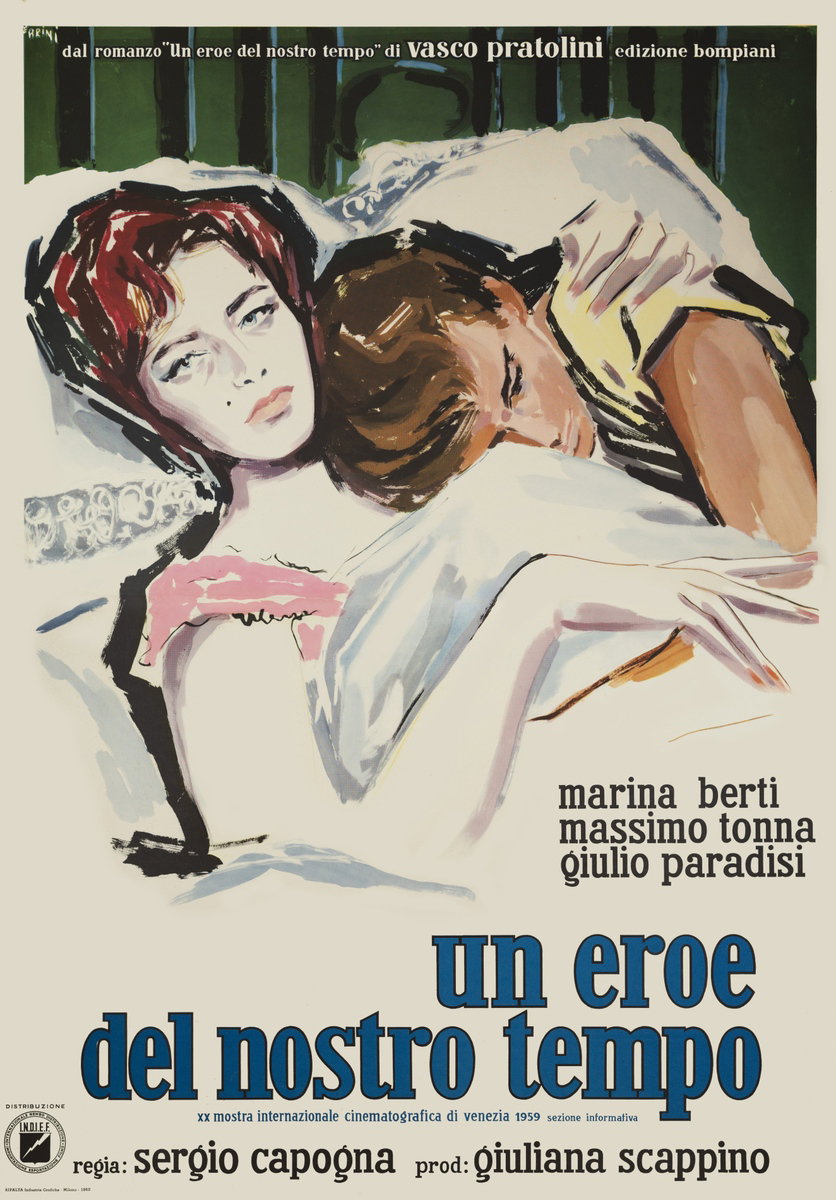 Manifesto 2 per il film Un eroe del nostro tempo (1961), dipinto da Ercole Brini
