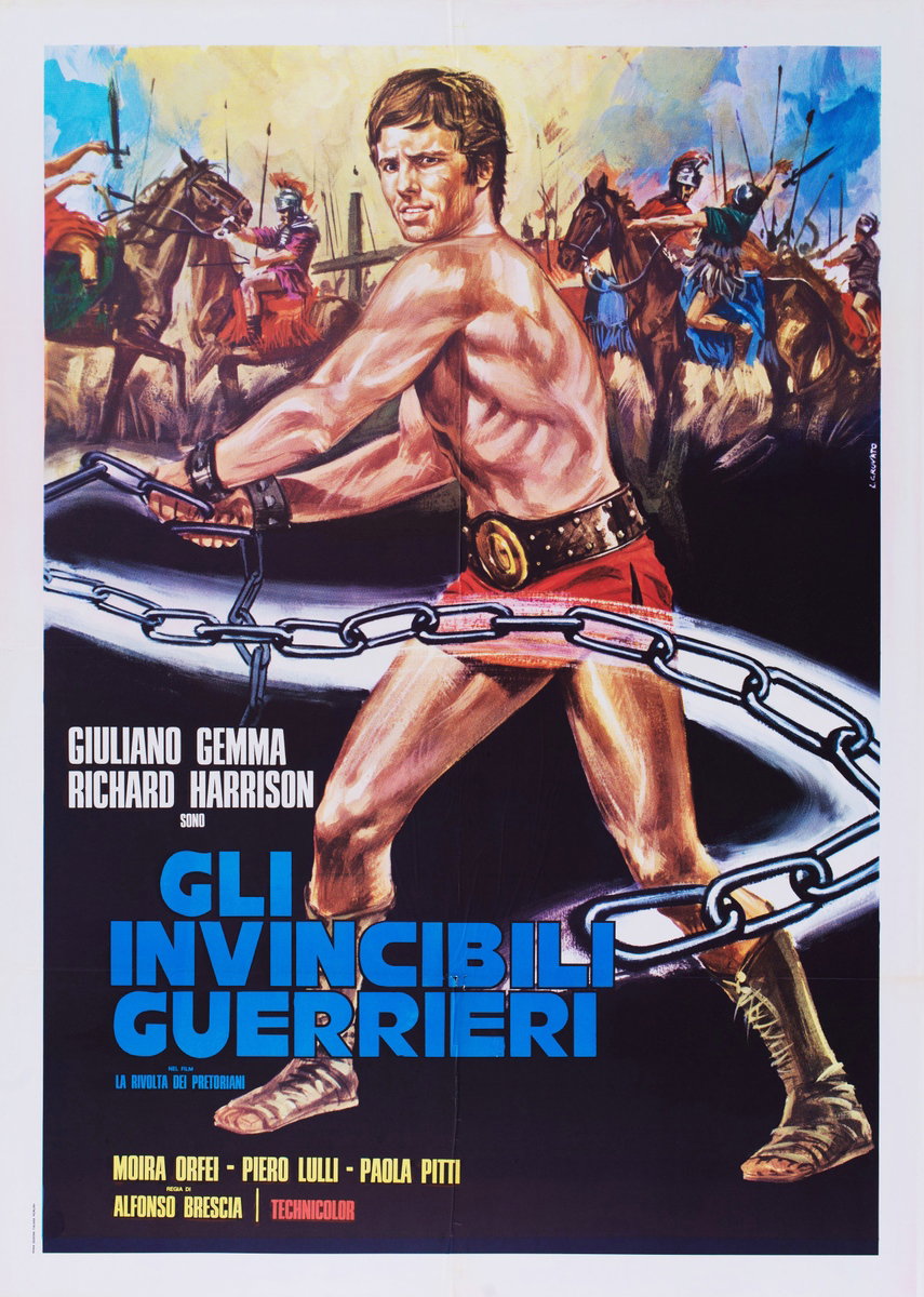 Manifesto 2 per il film La Rivolta dei Pretoriani - Invincibili guerrieri (1964), dipinto da Luciano Crovato