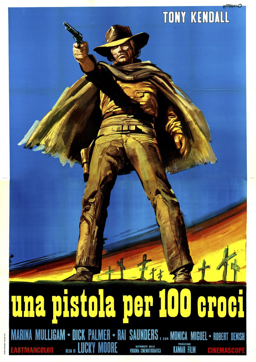 Manifesto 2 per il film Una pistola per cento croci! (1971), dipinto da Franco Picchioni