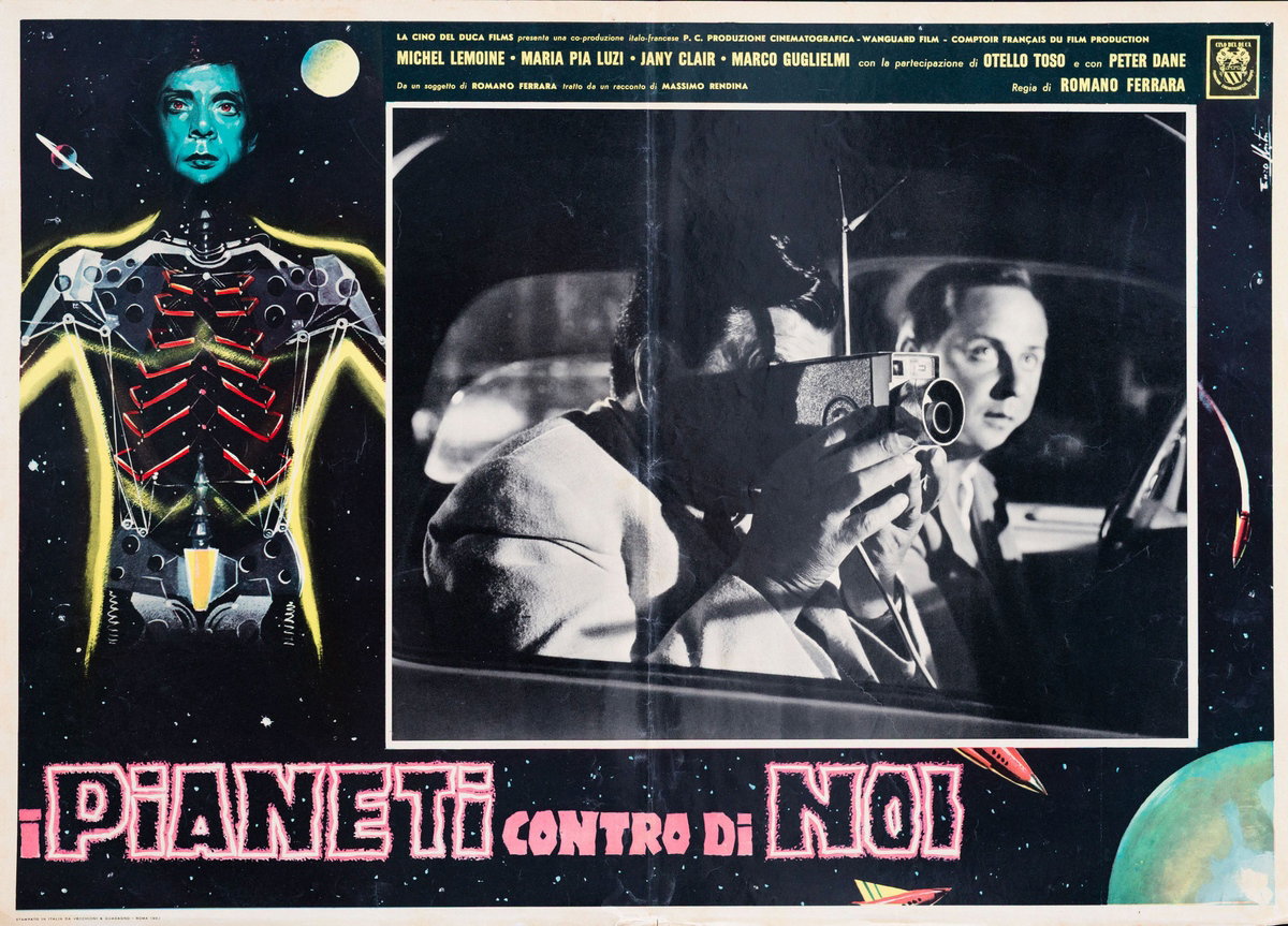 Lobby Card 3 for the film Planets Around Us (1962), painted by Lorenzo Nistri (Enzo)