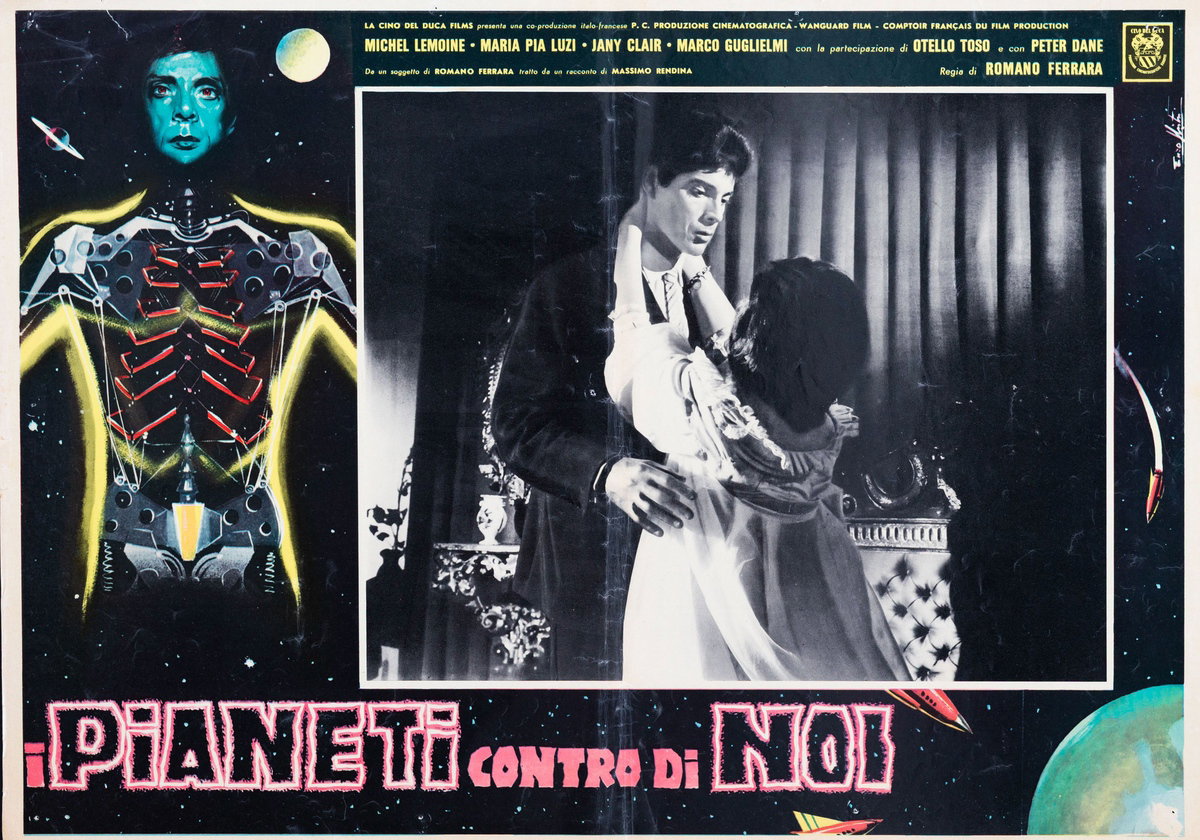 Lobby Card 4 for the film Planets Around Us (1962), painted by Lorenzo Nistri (Enzo)
