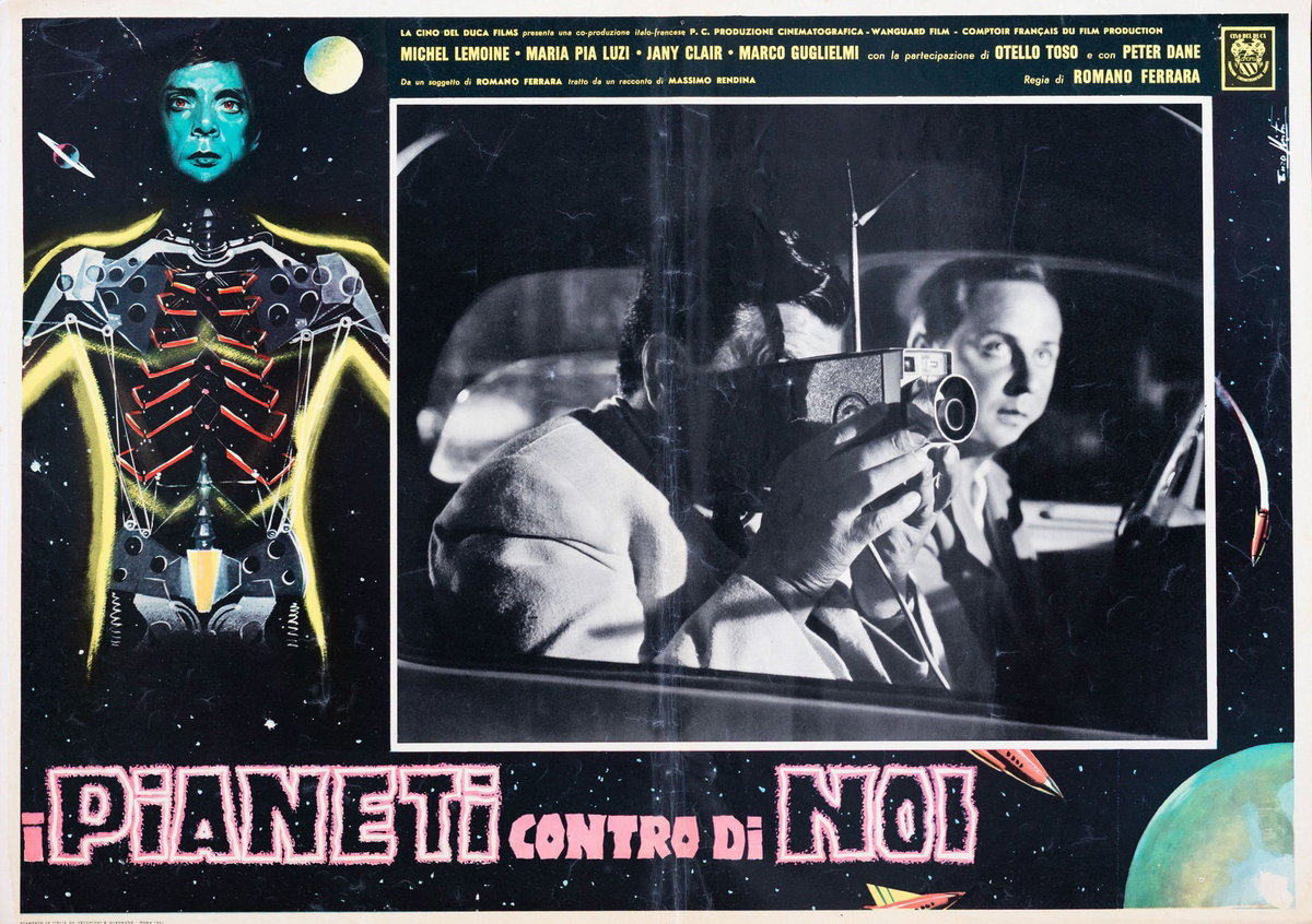 Lobby Card 5 for the film Planets Around Us (1962), painted by Lorenzo Nistri (Enzo)