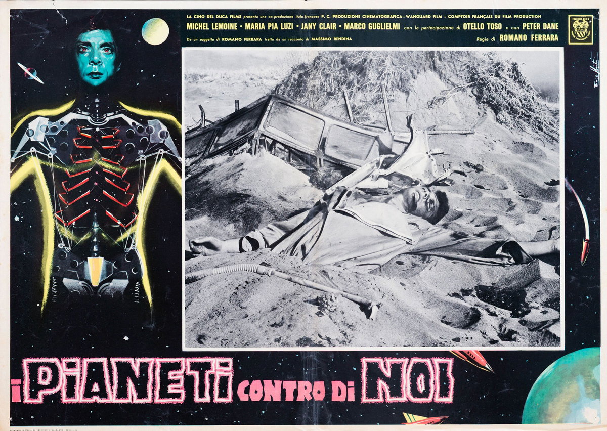 Lobby Card 7 for the film Planets Around Us (1962), painted by Lorenzo Nistri (Enzo)