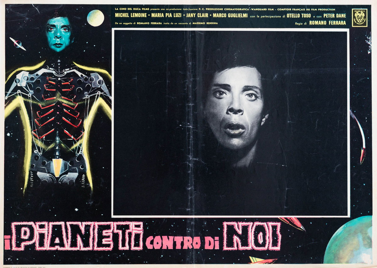 Lobby Card 8 for the film Planets Around Us (1962), painted by Lorenzo Nistri (Enzo)