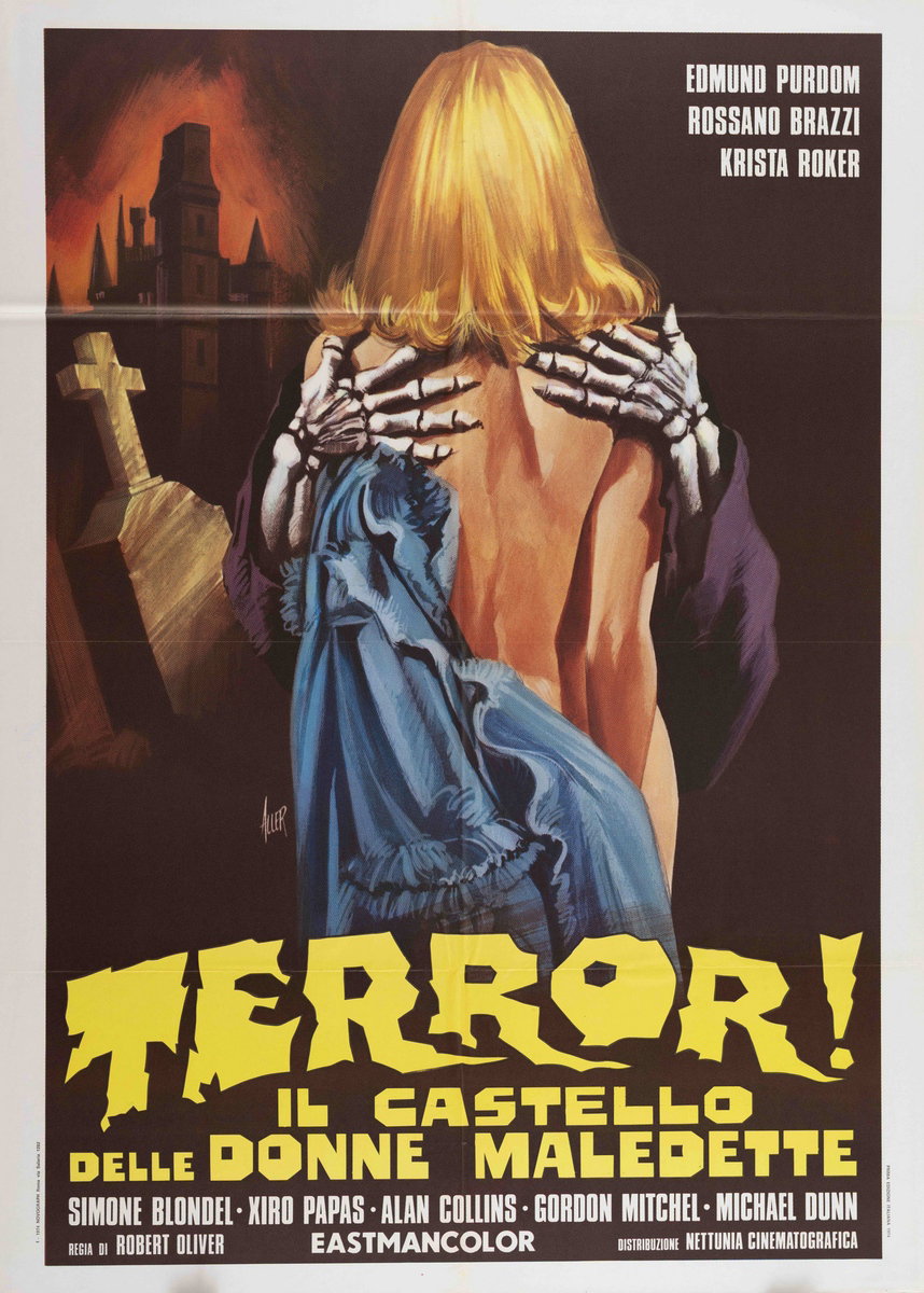 Manifesto 2 per il film Terror! Il castello delle donne maledette (1974), dipinto da Giovanni Alessandri (Aller)