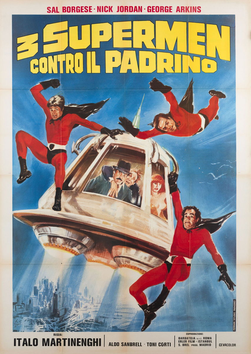 3 supermen contro il Padrino - Manifesto 1