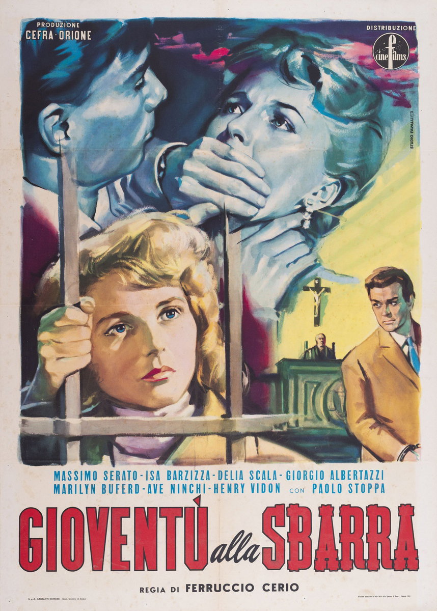Poster 2 for the film Gioventù alla sbarra (1953), painted by Studio Favalli