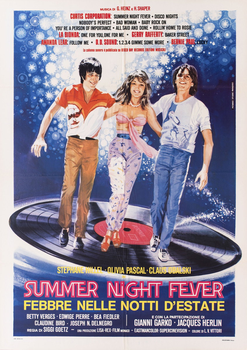 Poster 2 for the film Summer Night Fever (1978), painted by Mario Piovano