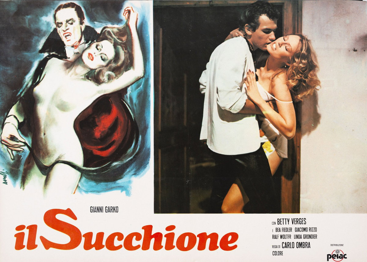 Lobby Card 2 for the film Dracula Blows His Cool (1979), painted by Agatino Avelli