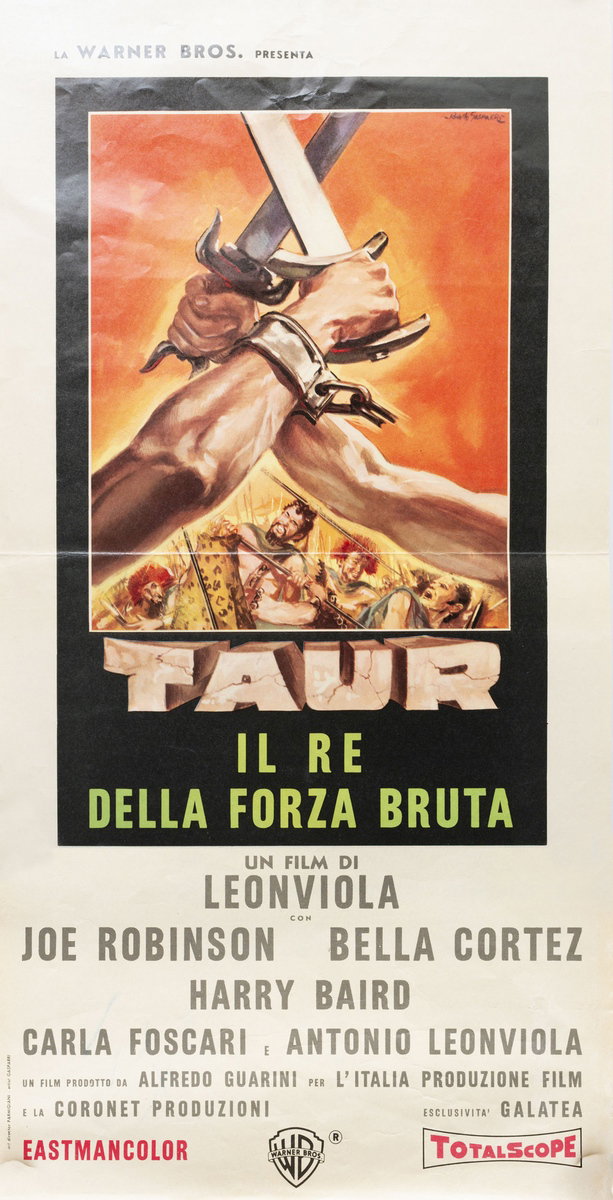 Locandina 3 for the film Taur the Mighty (1963), painted by Rodolfo Gasparri